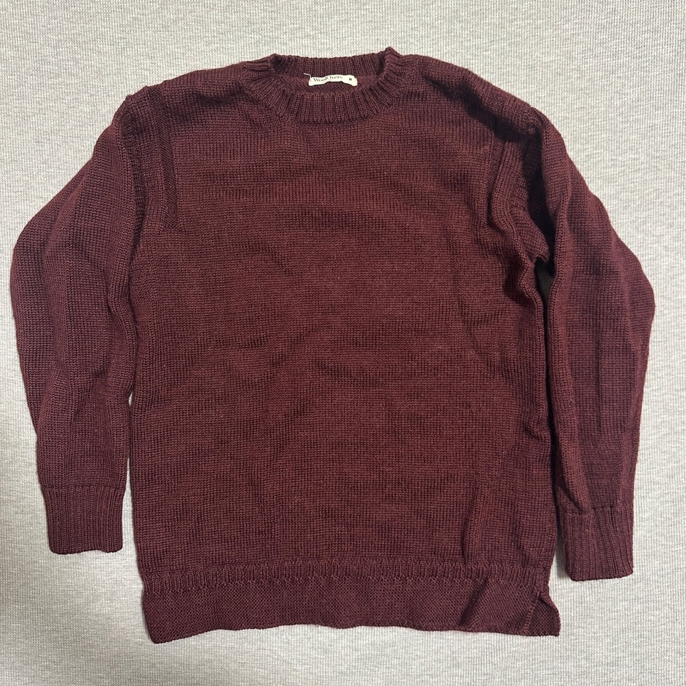 WoolOvers 100% Wool Crew Neck Sweater Maroon G1MT Burgundy Womens Size M